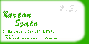 marton szalo business card